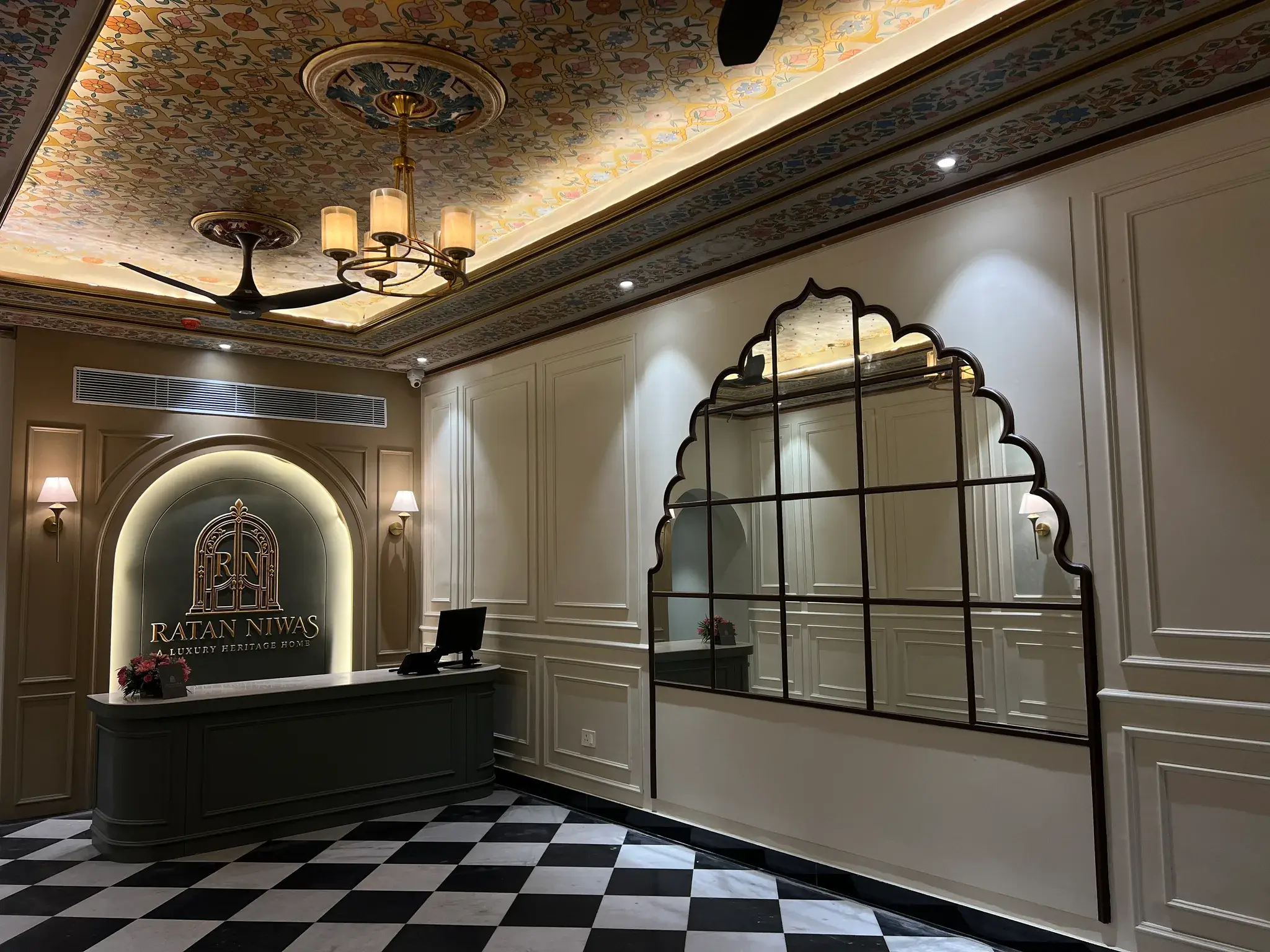 Palace Reception Counter & Arched Mirror